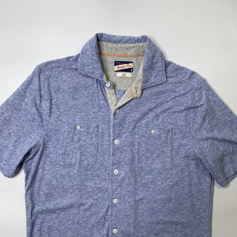Johnnie-O Shirt Mens S Small Blue Hangin Out Short Sleeve Cotton Lyocell Blend